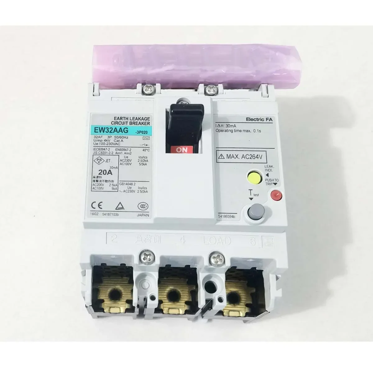 

Earth leakage Circuit breaker 3pole EW32AAG-3P020
