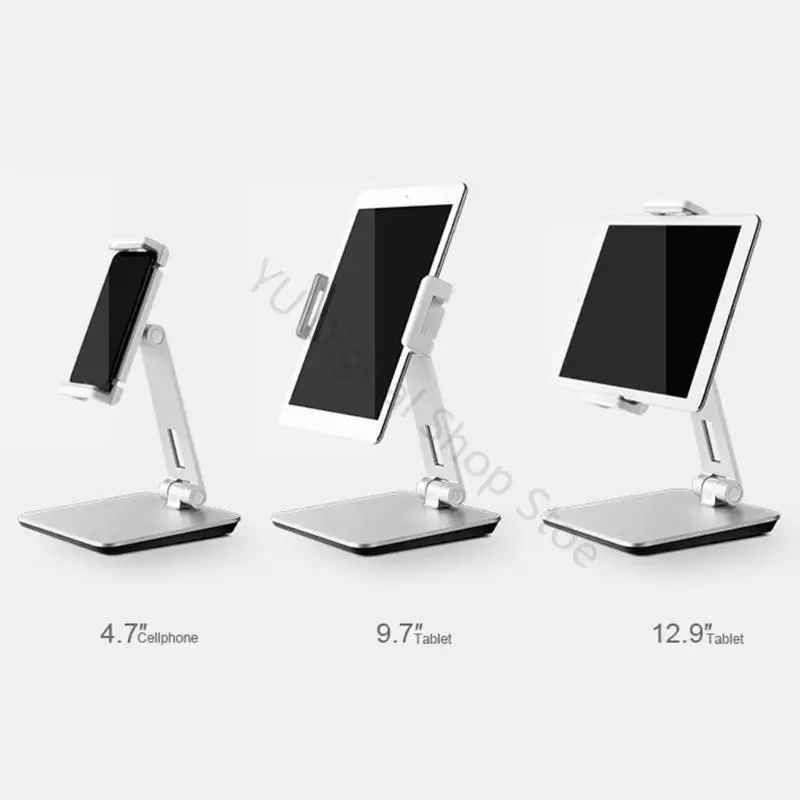 96BA Aluminium-Desktop-Tablet-Halter für 4,7 bis 12,9 Zoll große Handys, E-Reader, Gaming-Geräte – Detail 3