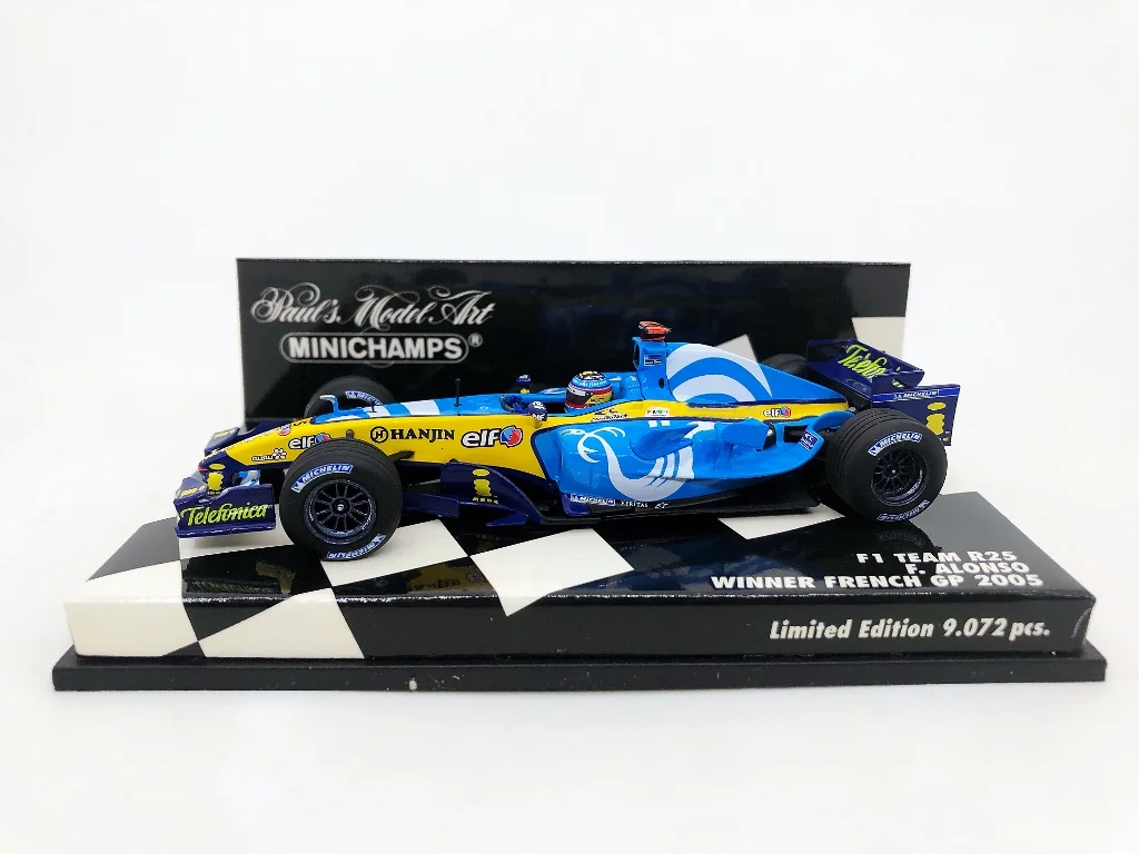 Minichamps 1:43 F1 R25 2005 Fernando Alonso France Simulation Limited Edition Resin Metal Static Car Model Toy Gift