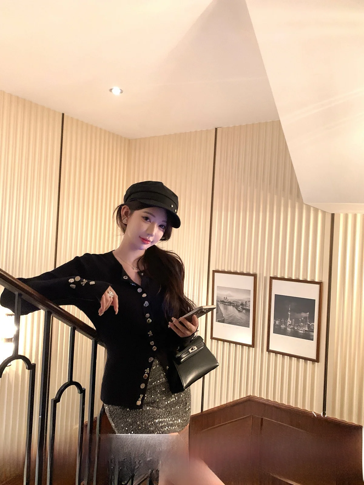 

Вязаный кардиган YOLI с длинными рукавами, женский, приталенный, черный, повседневный, модный, универсальный, зимний топ, размер S (Лондон)