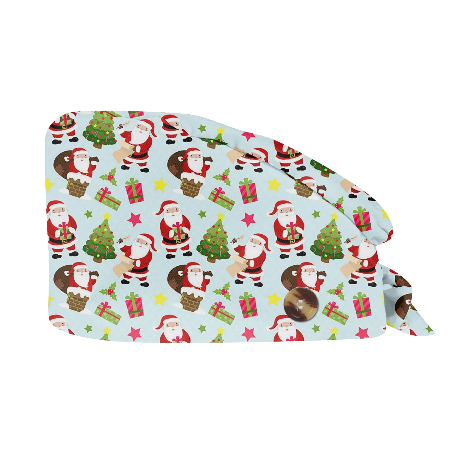 Chapeau de gommage réglable imprimé de noël, casquette de travail pour Salon de beauté, laboratoire, animalerie, soins infirmiers, médecin, infirmière, chapeau de soins