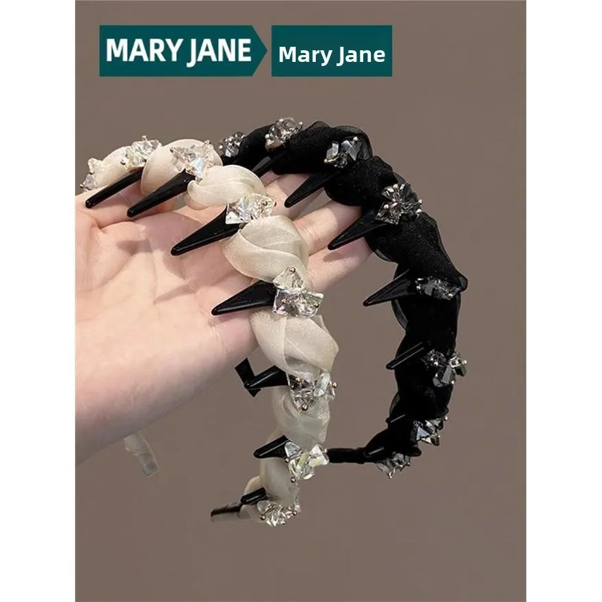 滑り止めクリスタルヘアバンド-レディース-2026年新作-洗顔用ヘアバンド-メリージェーン-ハイカットヘアバンド-おしゃれヘアアクセサリー