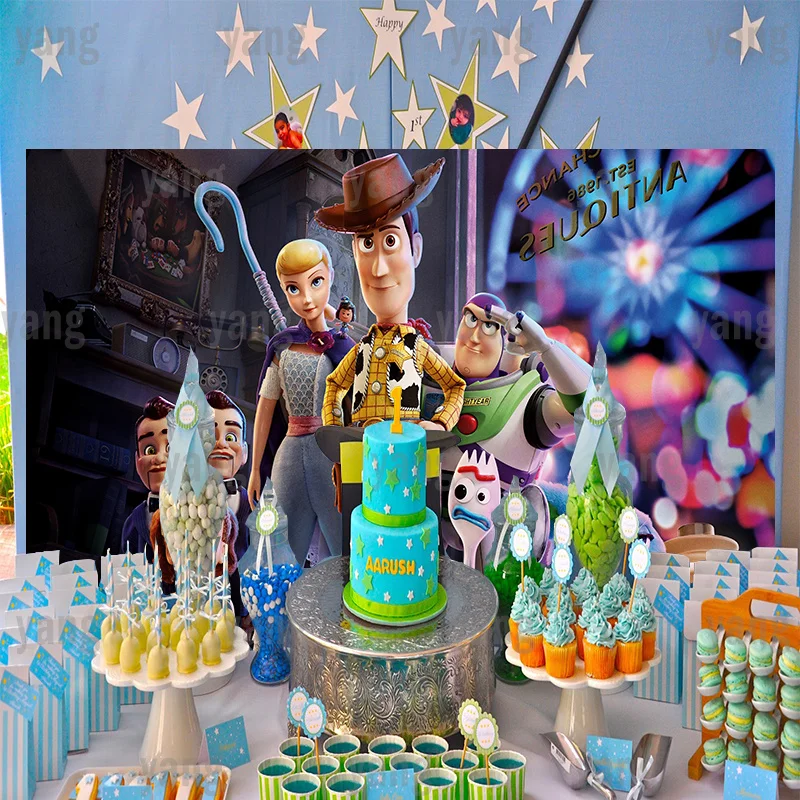 Disney Custom Outdoor Park Toy Story  Woody Bo Peep Happy Birthday Party Decor Supplies Banner Photo Backdrop Kids Background