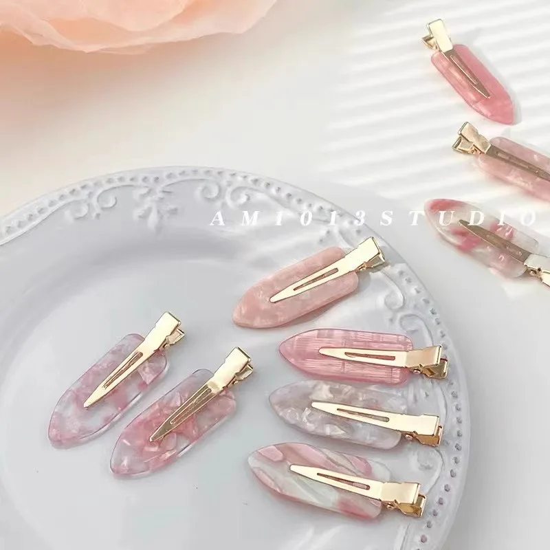 

2pcs/set Japanese Kawaii Gradient Pink Color Hair Clip for Girl Cherry Seamless Sakura Simplicity Make Up Hair Pin Cute Headwear