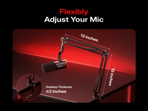 MAONO PD100W Wireless USB Dynamic Microphone Cardioid Microphone with One-Touch Mute Noise Reduction Custom RGB Light Real-Time Monitoring Microphone for PC Gaming Live Streaming Creator Podcast
