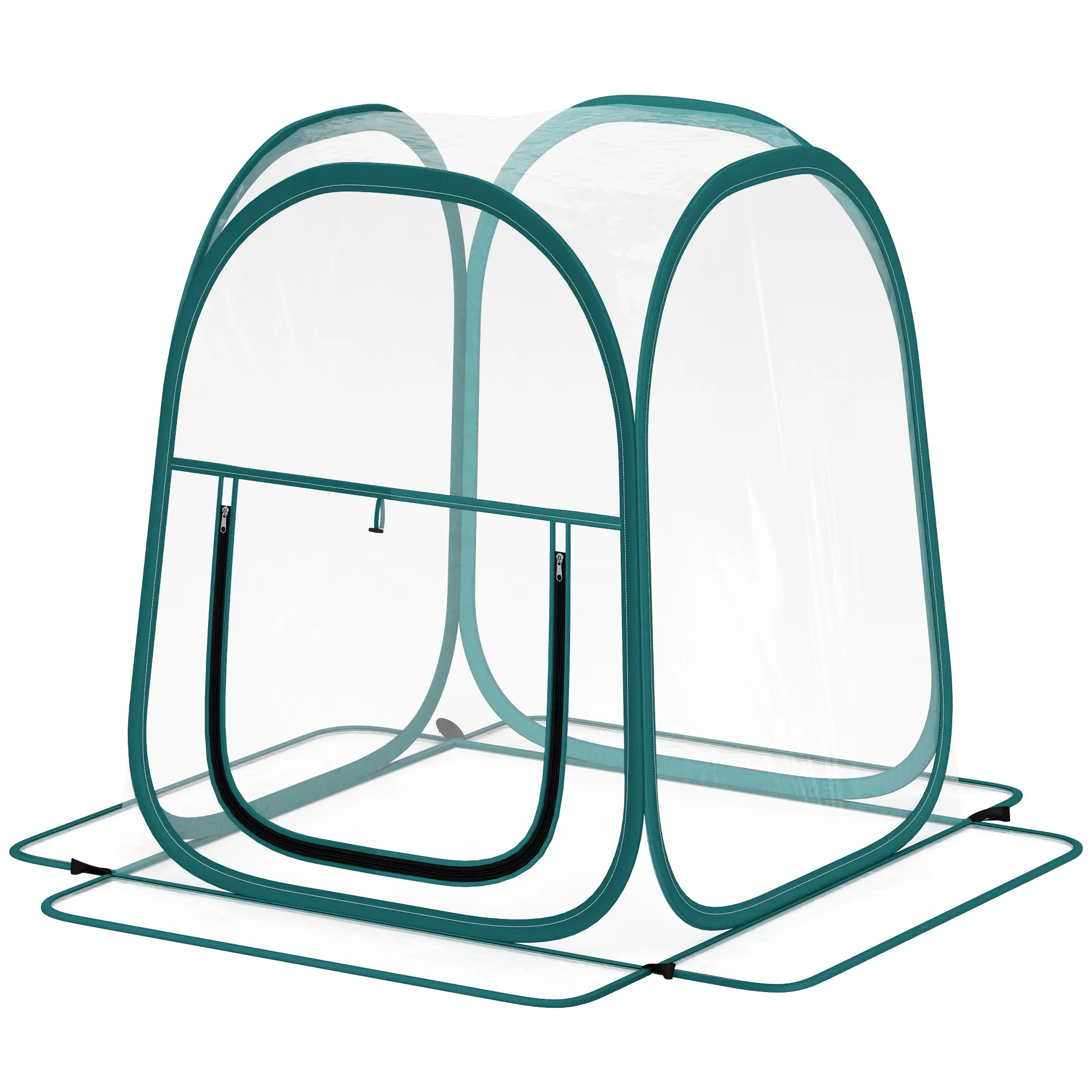 Mini serra trasparente in PVC, ideale per coltivare ortaggi sia in interni che in esterni, dimensioni 70x70x80 cm.