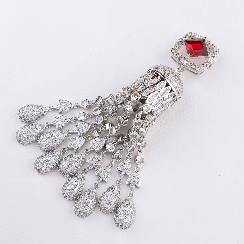 Big Golden plated Paved CZ Cubic Zirconia Necklace Pendant Clasp Jewelry Connector DIY Fine Jewellery Making
