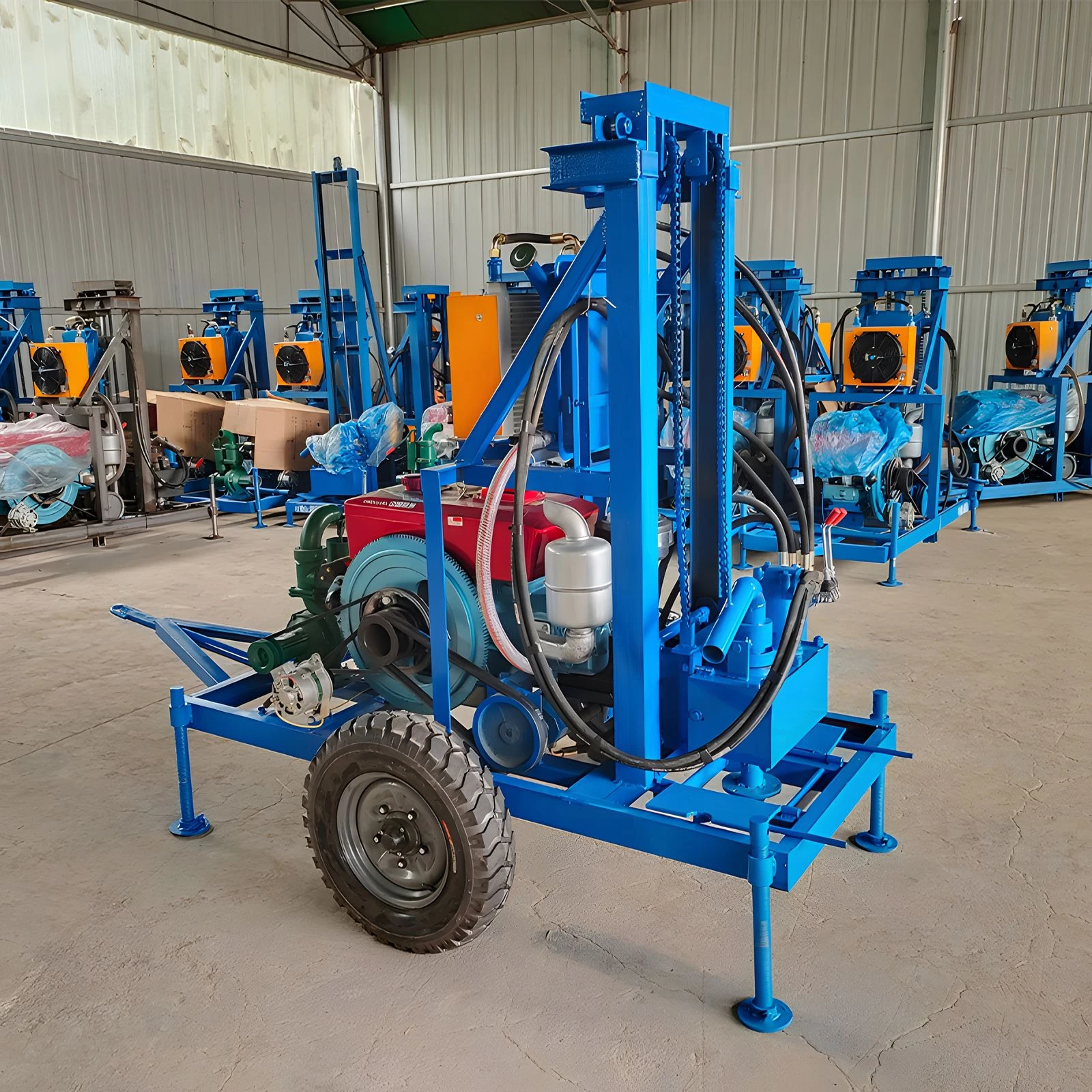 100m 120m 150m Pompa Lumpur Hidraulik Dalam Rig Bor Sumur Air Putar Serbaguna dan Dapat Disesuaikan untuk Dijual