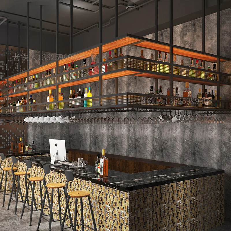 

Industrial Bar Hanger Wine Rack Hanging Wine Cabinet Hanger Rack Bar