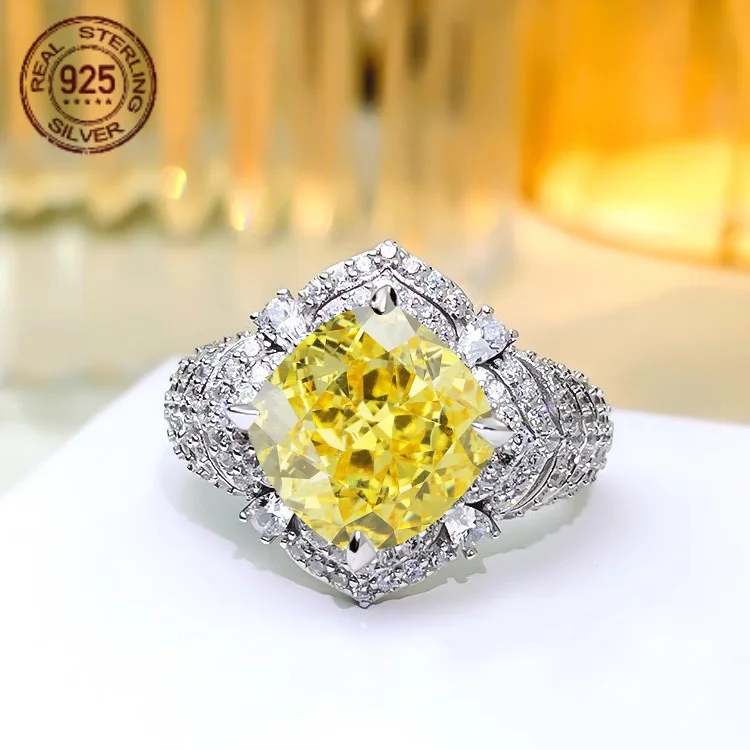 

2026 Fashion Exquisite 925 Silver Ring Ladies Vintage Princess AAAAA Zircon Inlay Wedding Band Rings Banquet Jewelry Gifts