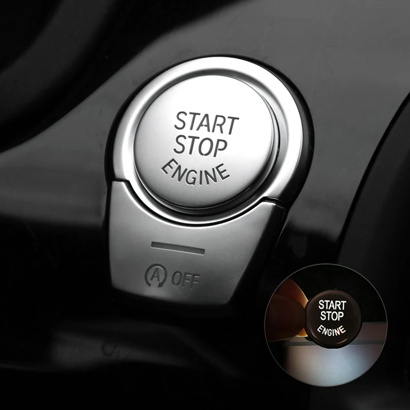 for BMW 5 6 7 series F10 GT F07 F chassis 11-17 ABS Chrome Interior ENGINE START STOP Switch Button Covers Trim Stickers 3