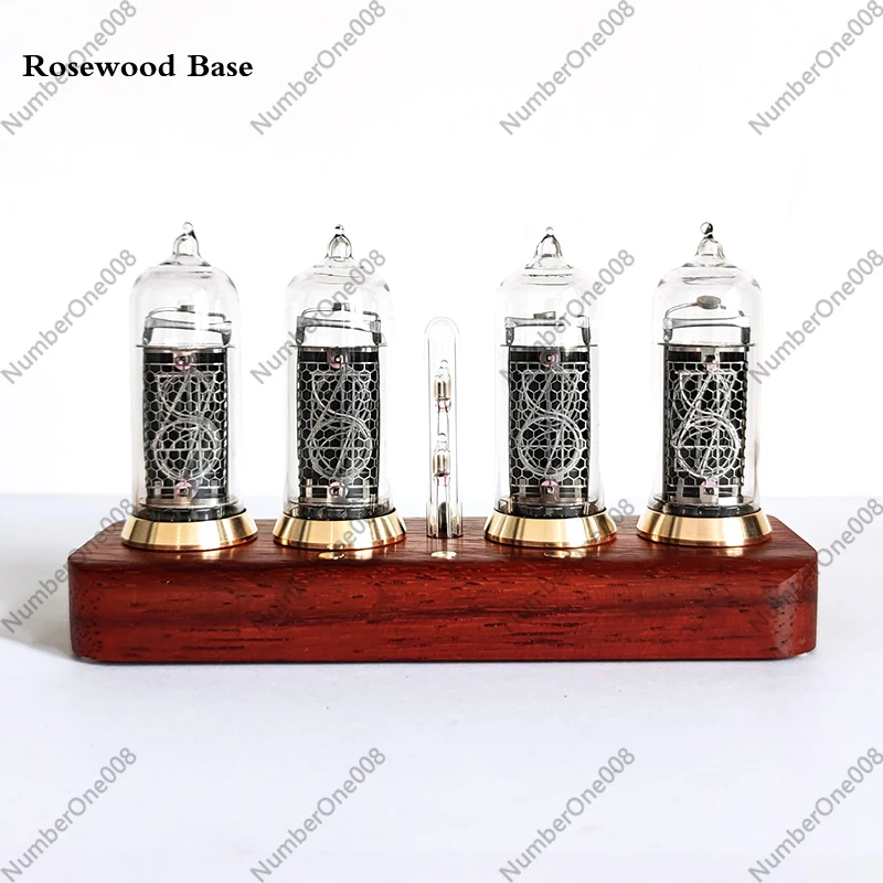 IN-14 Nixie Tube Clock Bluetooth, Soviet Glow Tube Digital Alarm Clock, Solid Wood Desktop Clock with Anti-Poisoning