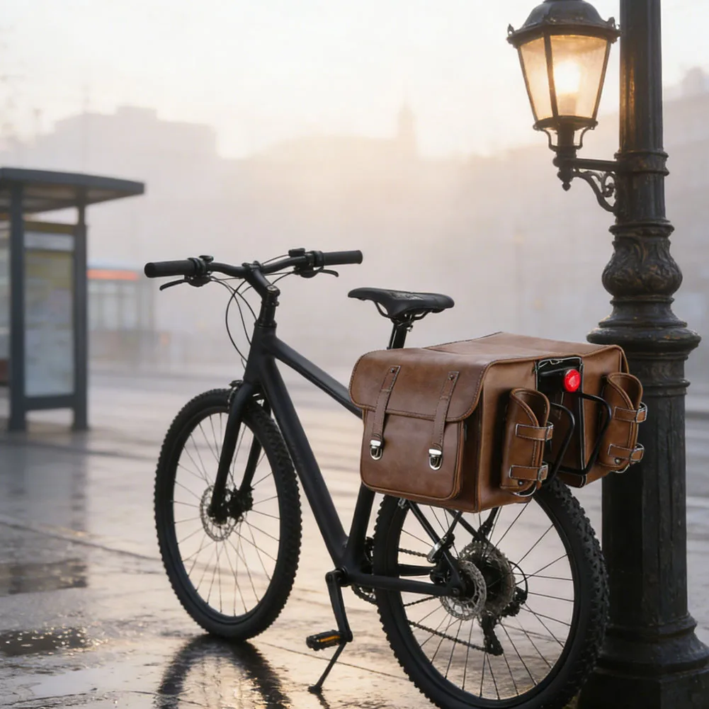 

Велосипедная сумка-баул на задний багажник, 20 л, кожаная, с двусторонними карманами, аксессуар для замены на велосипеде
