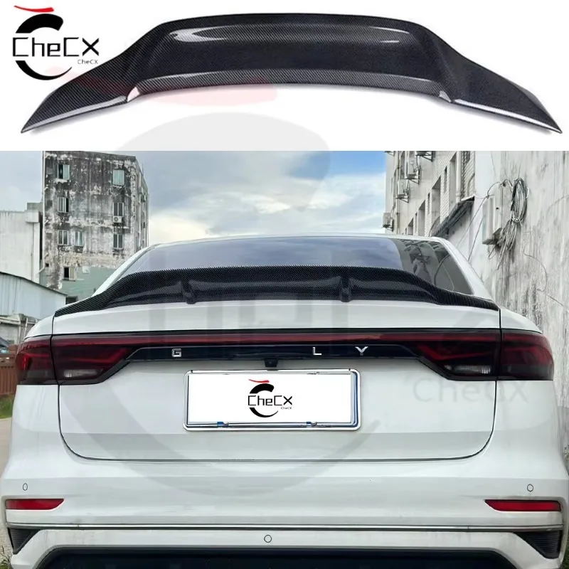 Spoilers Wings For 2022-24 Geely Emgrand S70 FRP Carbon Fiber Gloss Black Rear Boot Spoiler Aerodynamic Tuning Styling