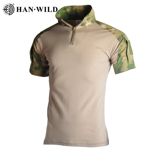 Camisas tácticas, ropa de caza, camisa de combate para hombre, Tops de camuflaje de verano, camisas de entrenamiento informales resistentes al desgaste