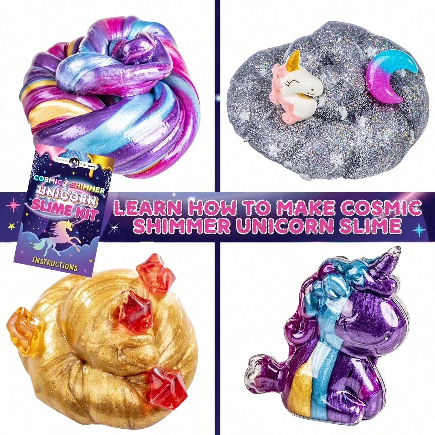 Starry Unicorn Slime Set with Fragrant Stress Relieving Clay Toys and Creative Handmade Art Birthday Gifts For Girls And Boys