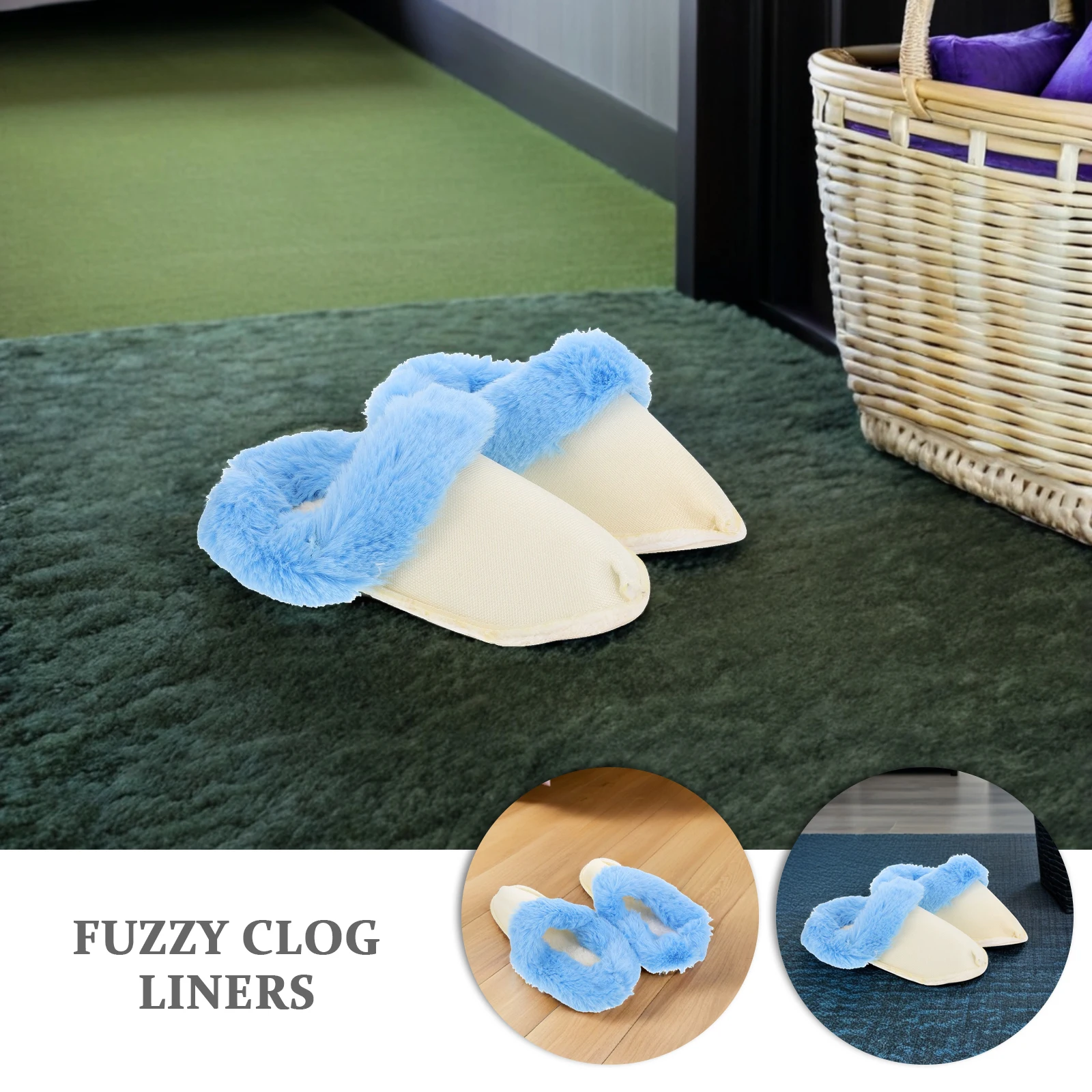 

1Pair Warm Clog Liners Thick Winter Insoles Cozy Boot Insoles Detachable Cleaning Universal Fit Size 42-43 Fuzzy Insert