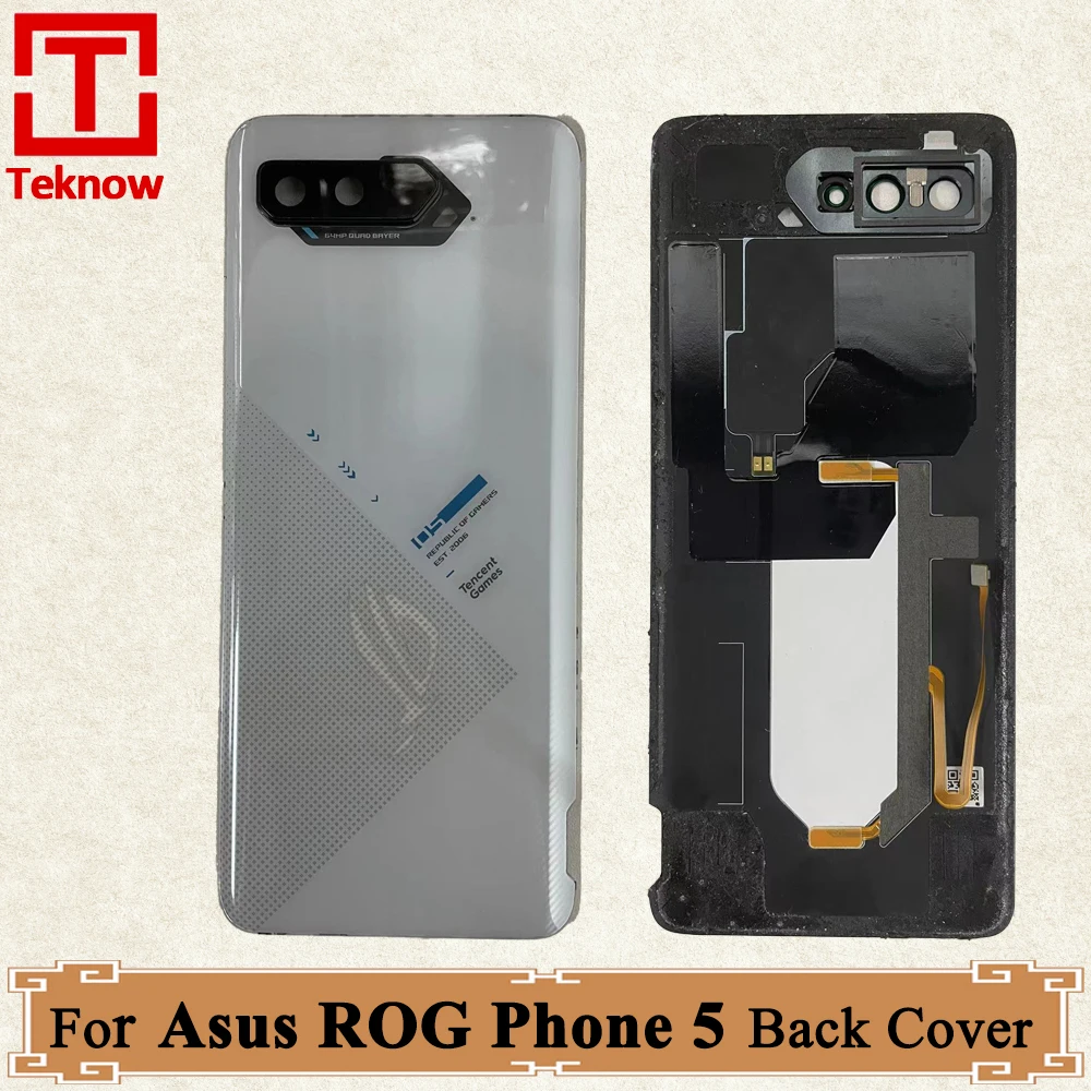 

Original New Back Cover For Asus ROG Phone 5 ROG 5 Battery Cover Camera Lens Housing Replace For ROG Phone 5 ZS673KS Back Cover