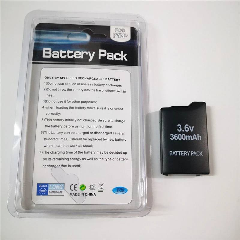 1pc/2pcs 3600mAh 3.6V Rechargeable Lithium ion Battery Pack for Sony PSP1000 PSP 1000 Console Gamepad Replacement Batteries