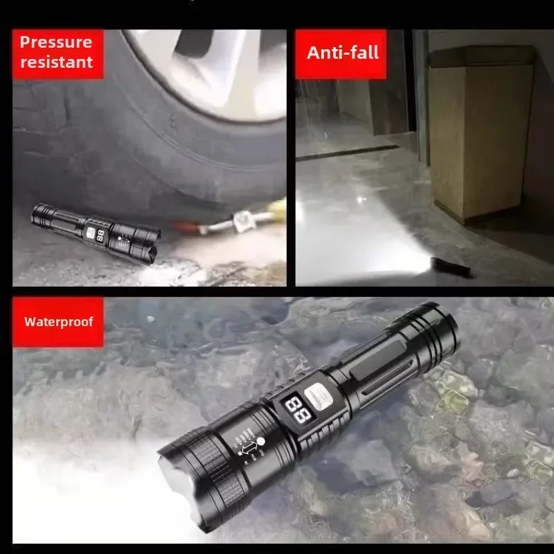 Strong Light Flashlight Outdoor Ultra Bright Long-range P50 Flashlight Telescopic Focusing High-power Portable Flashlight