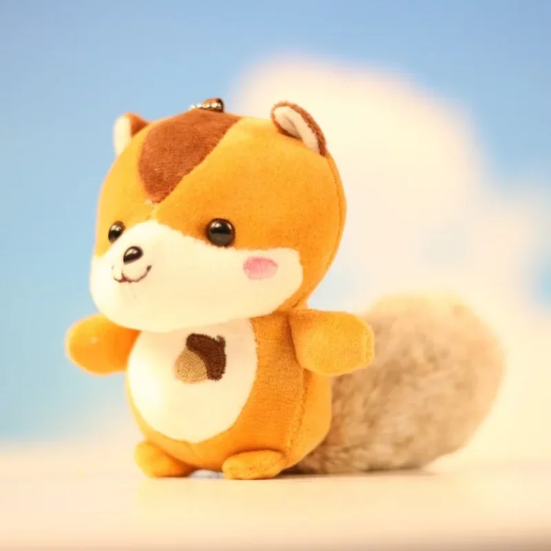 Cute Little Squirrel Plush Toy 키링 Kawaii Animal Keychain Squirrel Plush Toys Bag Decor Ornaments Pendant Holiday Gifts Fashion