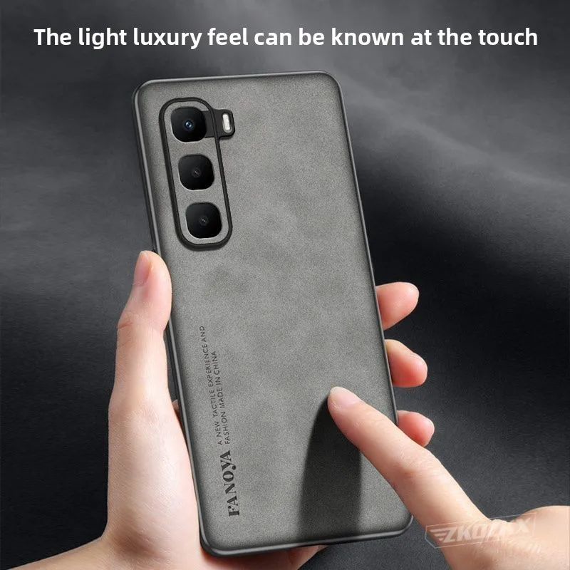 حافظة لهاتف انفينيكس هوت 60 برو بلس 60i على طراز الأعمال من الجلد الفاخر صديقة للبشرة ومضادة للسقوط لهاتف إنفينيكس هوت60 برو + فوندا