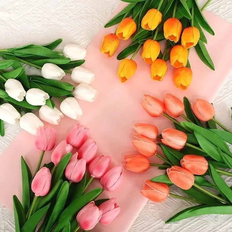 

Tulips Artificial Flowers Real Touch Flowers Tulip Bouquet Decor Tulips Flowers