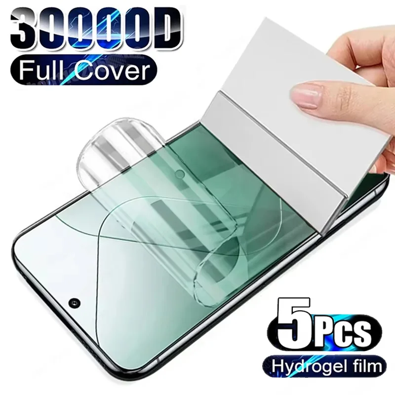 5Pcs,Hydrogel Film ForXiaomi, Mi 15,14T,13T, 12T, 10T, 9T Pro, Ultra Note 10 Pro Lite, 14, 13, 12, 11 Lite, 5G Phone Accessories