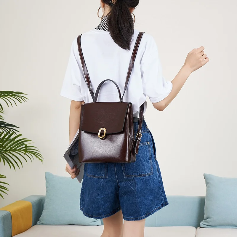 summer-leather-backpack-women's-commuter-school-bag-trendy-small-size-cowhide-bag-daily-match-chinese-production