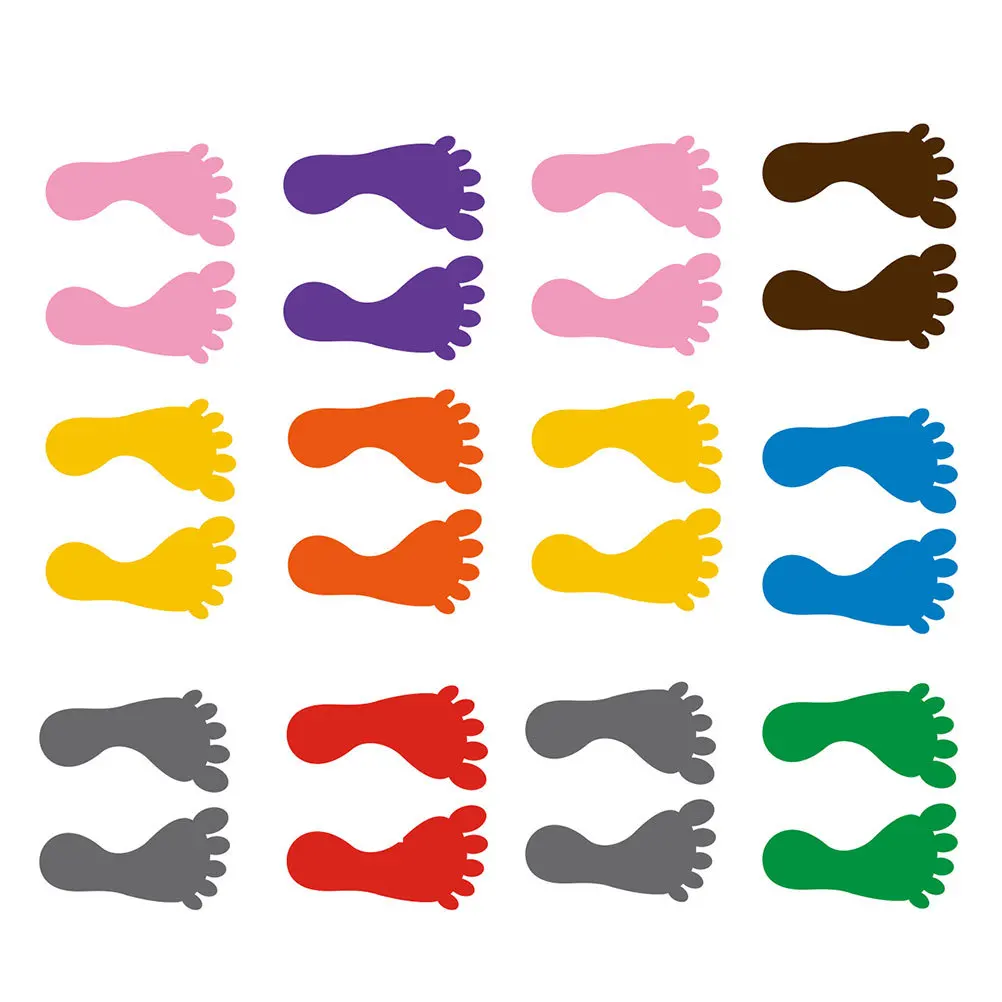 

12 пар цветных наклеек из ПВХ для разметки пола: для остановок школьных автобусов, детских садов, обучения соблюдению социального дистанционирования, декоративные