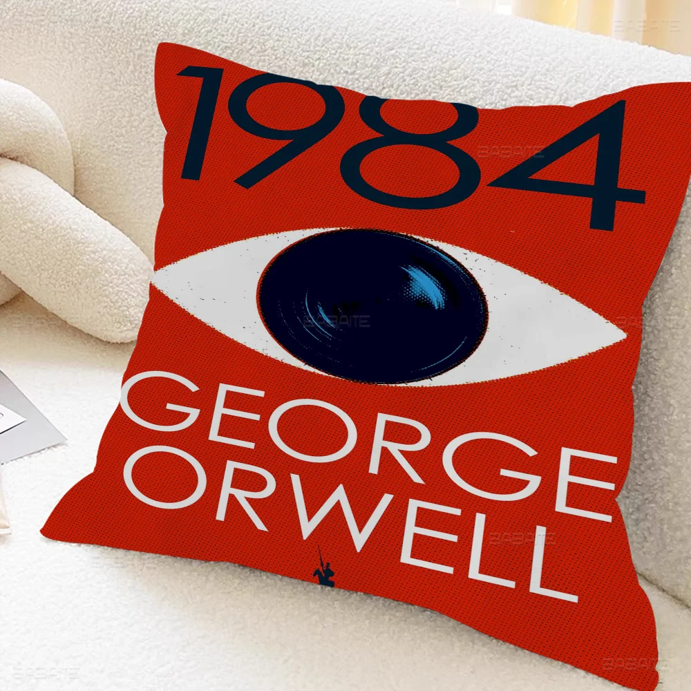 1984 George Orwell Cushion Cover Inches Farmhouse Decor Home Throw Pillow Covers For Couch Decorations