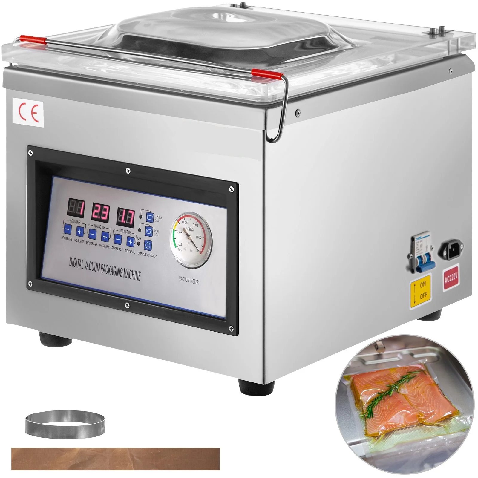 Chamber Vacuum Sealer DZ-320 Kitchen Food Chamber Vacuum Sealer Packaging Machine Sealing Machine For Food Saver Commercial 320W