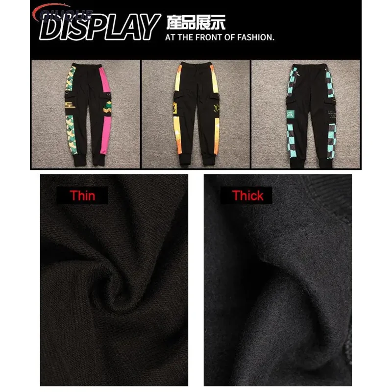 2025 Nuevos pantalones cargo casuales Anime Demon Slayer, chándal unisex de moda, Kamado, Tanjirou, Agatsuma, Zenitsu, To ★ ★ ★   hh
