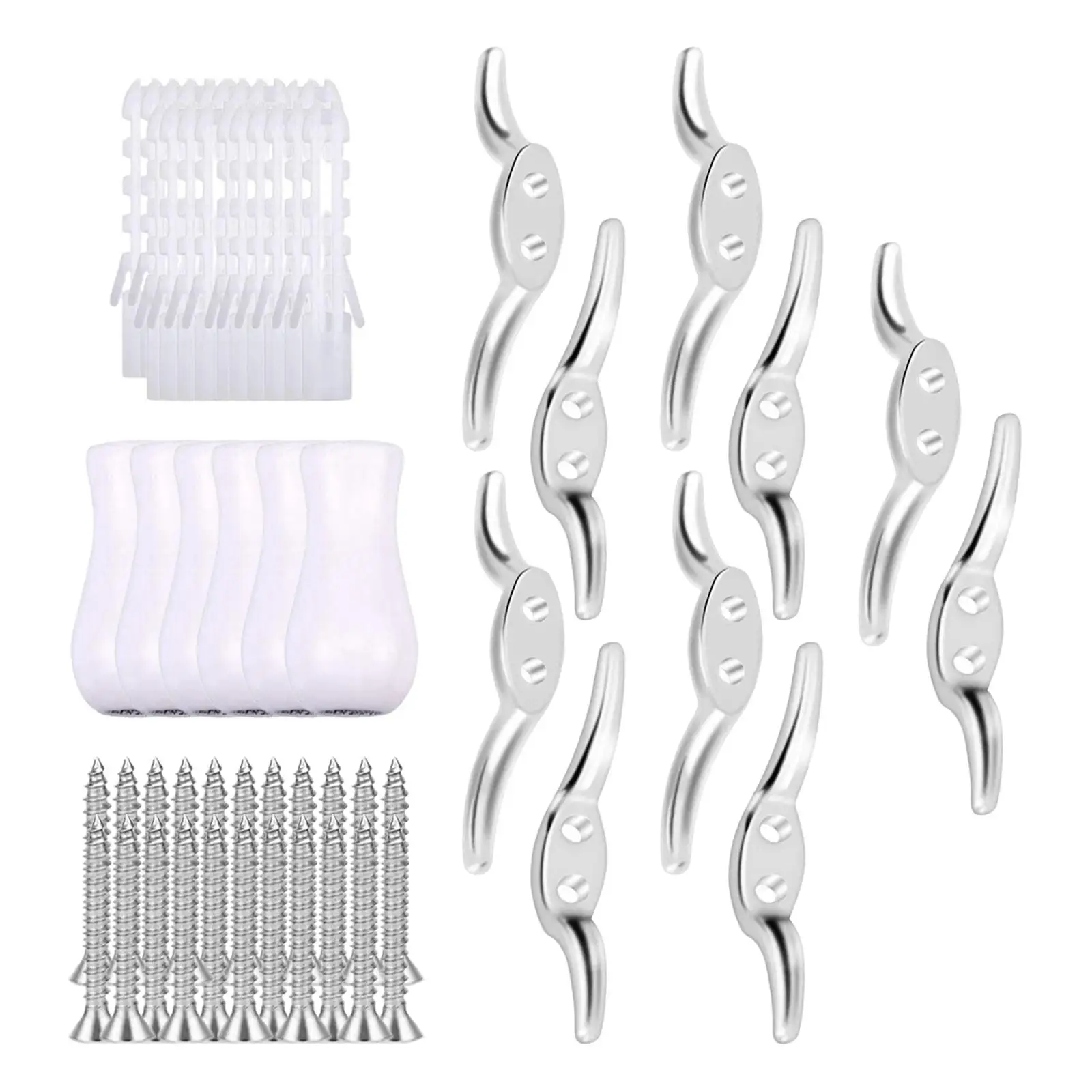 1 Set Window Blind Cord Cleats Rope Wrap Universal Size Window Rods Solid Metal Blind Cord Cleats with Screws for Home Office