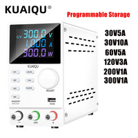 KUAIQU Programmable Storage Laboratory DC Power Supply Adjustable 30V 10A Memory Function Regulated Voltage Regulator 200V 300V