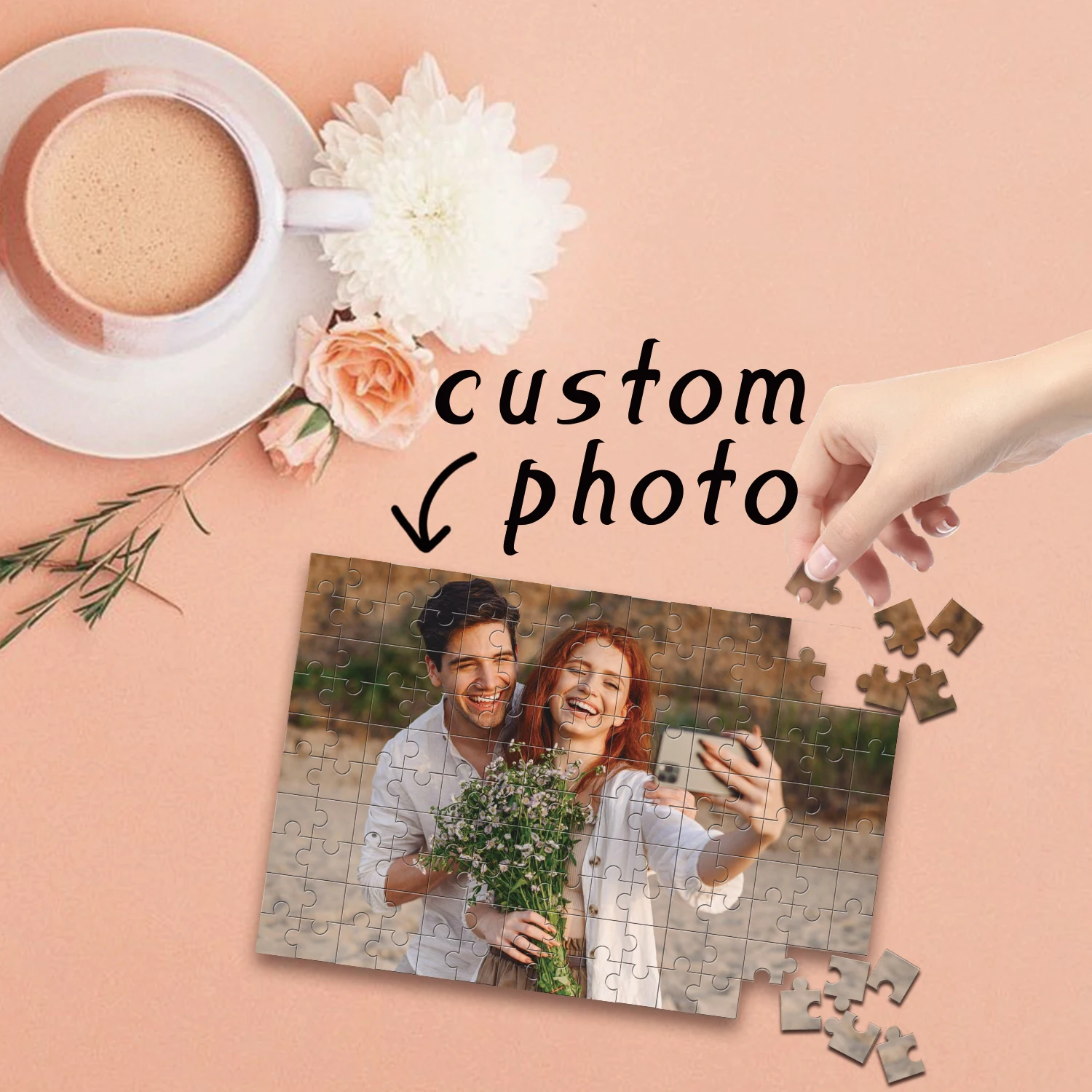 35/150/300/500/1000pcs nice couple Personalised Decompression Puzzles Jigsaw puzzle Custom DIY Personalised Photo Puzzles