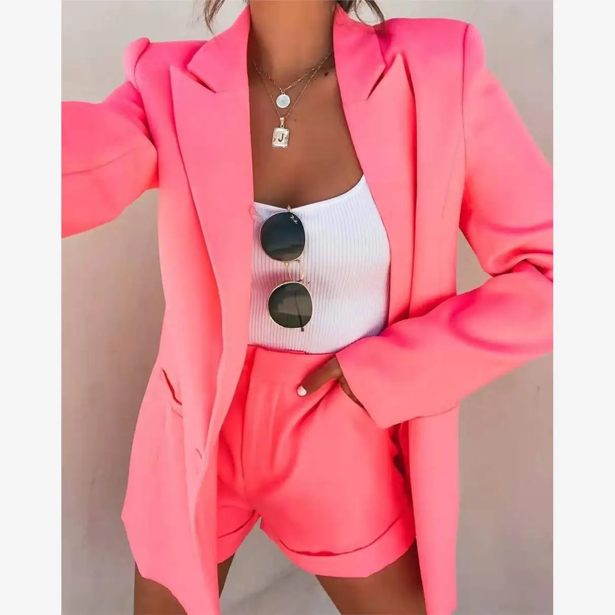 

Ele Women's Casual Top And orts Set Sweater Vest Pants Suit Ensemble Autumn Collection Color Commute Sle