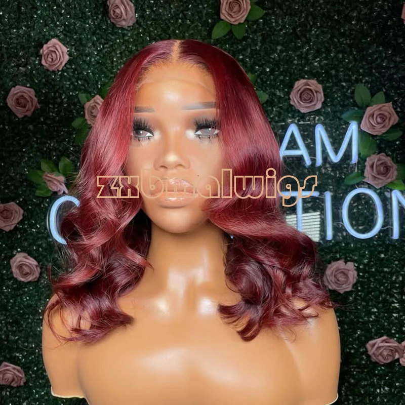 

Синтетические волосы 13X4 Бордовый Красный Свободные Волнистые Парики Шнурка Для Женщин Бесклеевой Парик Фронта Шнурка Детские Волосы Волнистые Волокна Повседневная Одежда
