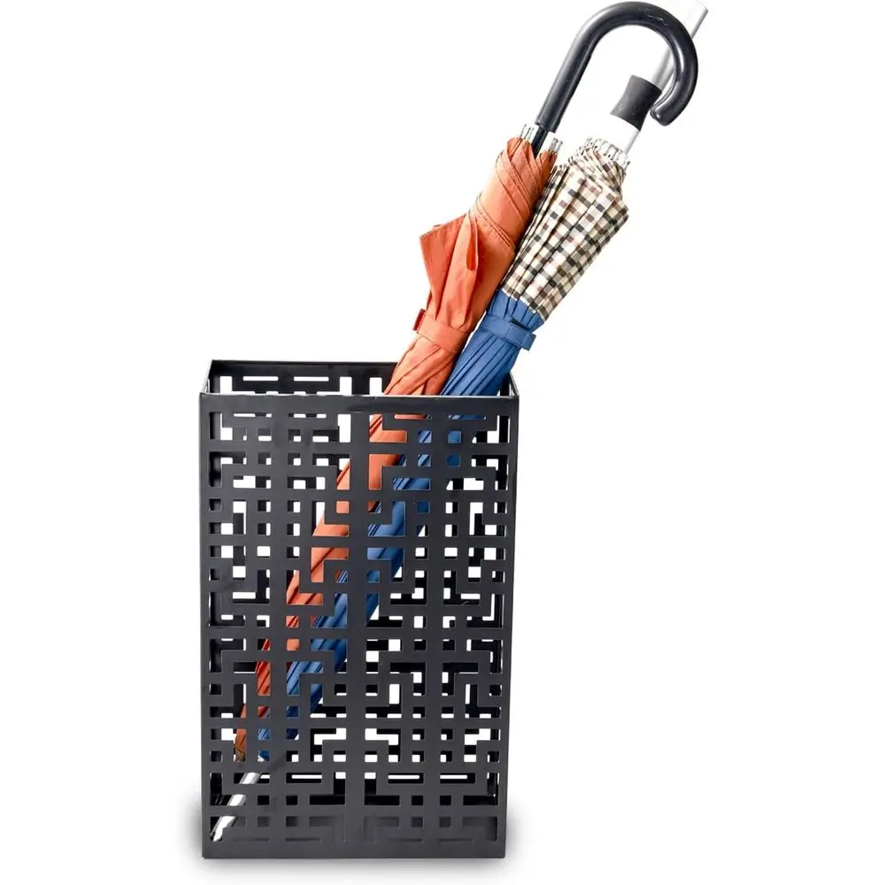 

Подставка для зонтов для прихожей, металлическая, полая, напольная, для хранения длинных зонтов, вмещает 6-7 штук, черная