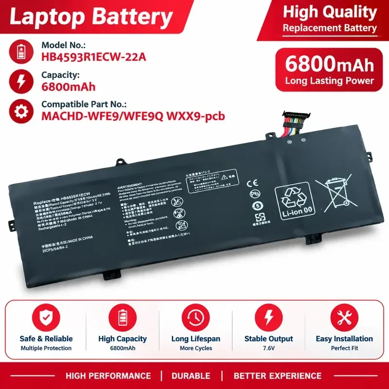 [NEW] HB4593R1ECW-22A battery For Huawei MACHD-WFE9Q KLVL-WFH9