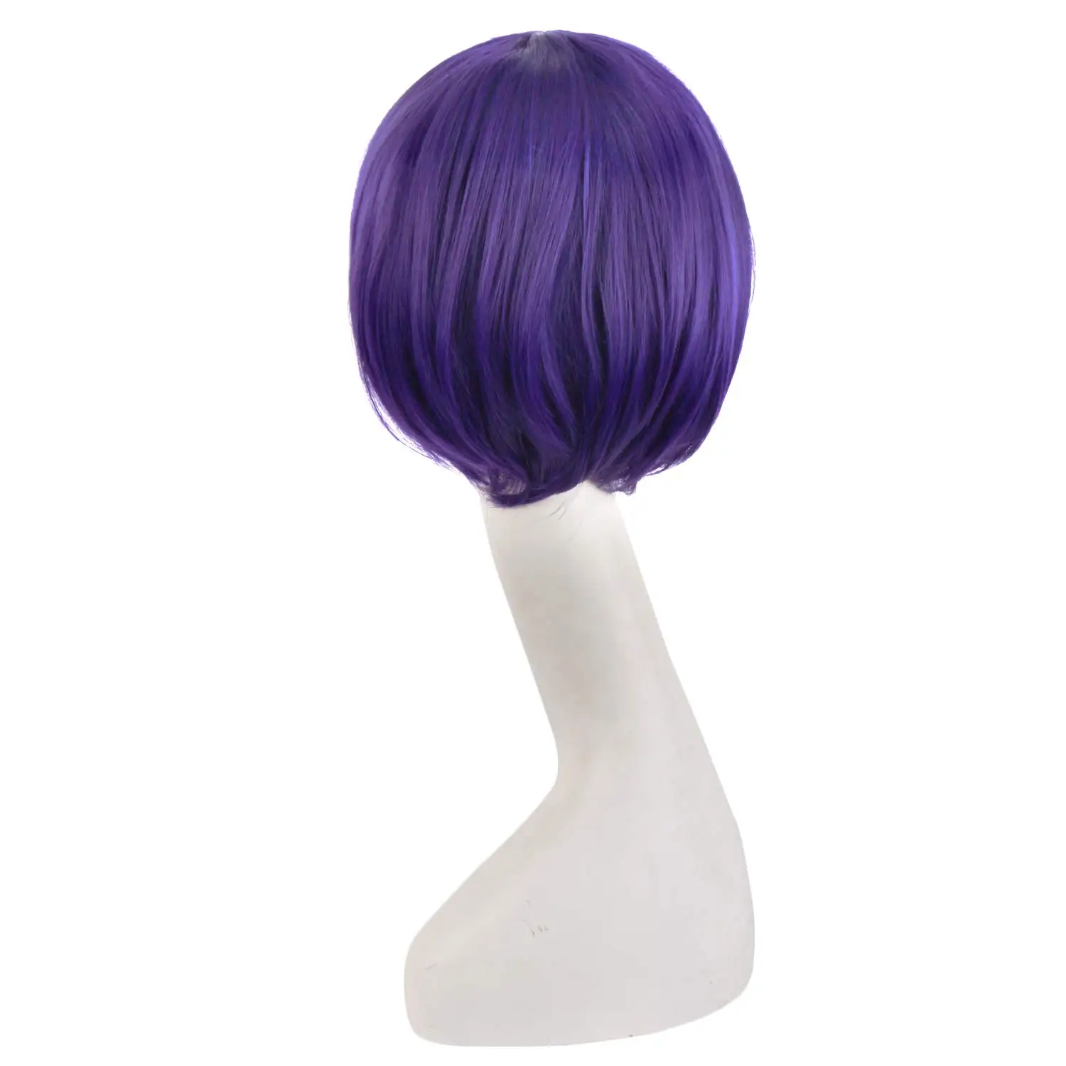 Perruques de Cosplay à breloques, paragraphe court, noir, violet, pour hommes et femmes, perruques de Cosplay violettes, fibres courtes résistantes à la chaleur