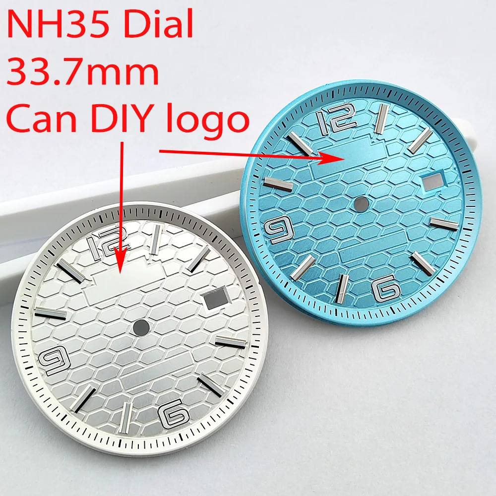 

Циферблат NH35, 33,7 мм, синий светящийся циферблат в виде черепахи, циферблат «сделай сам», подходит для механизма NH35, аксессуары для мужских часов, циферблат для часов