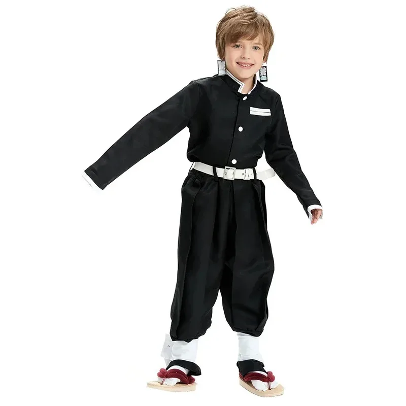 أزياء تنكرية للأطفال أنيمي شيطان القاتل كيميتسو نو ييانغ كامادو تانجيرو كيمونو مجموعة أزياء كرنفال الهالوين