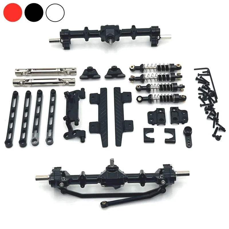 MN82 Metal Front and Rear Portal Axle Chassis Link Rod Pull Rod Mount Shock Absorber Side Pedal 1/12 RC Car Upgrade Parts