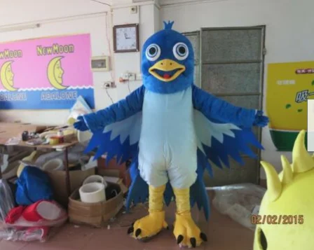 Nieuwe Volwassen Karakter Blauwe Vogel Mascotte Kostuum Halloween Kerst Jurk Full Body Props Outfit Mascotte Kostuum