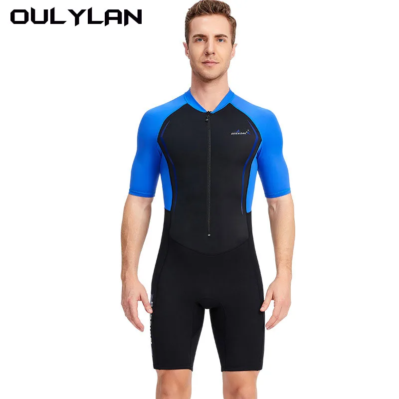 

Scuba Dive Surfing Clothes One-piece Snorkeling Free Diving Suit 1.5mm Women's Men Short Sleeve Wetsuit Neoprene Front Zip