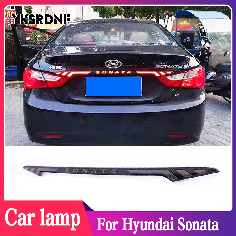 Fit for Hyundai Sonata 2011-2012 2013 2014 Black Rear Center Door Trunk LED Tail Light Cover Car Signal Lamp  Accessories