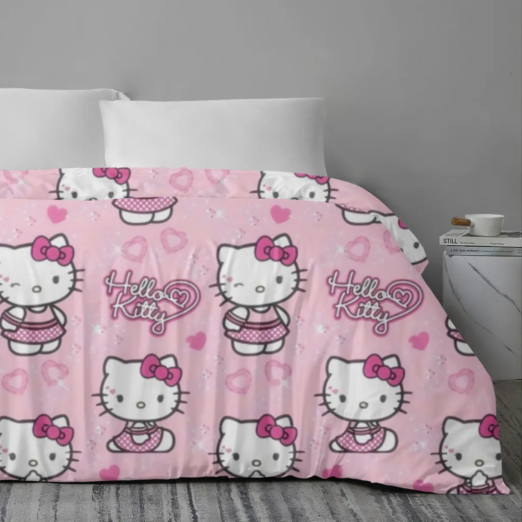 Hello Kitty Bed Sheets Set  Comforter Quilt Cover Duvets Double Bedding