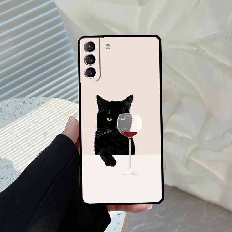 Custodia divertente Cat Art per Samsung Galaxy S23 Ultra S21 S22 S24 S25 Ultra S9 S10 Plus S21 S25 FE Cover Funda