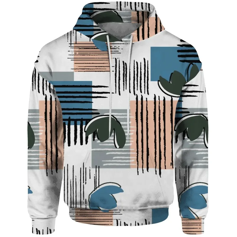 

2025 New Simple Multi Functional Men's Pattern Landscape 3D Printed Sportswear Fashion Trend Polyester Fiber Hoodie